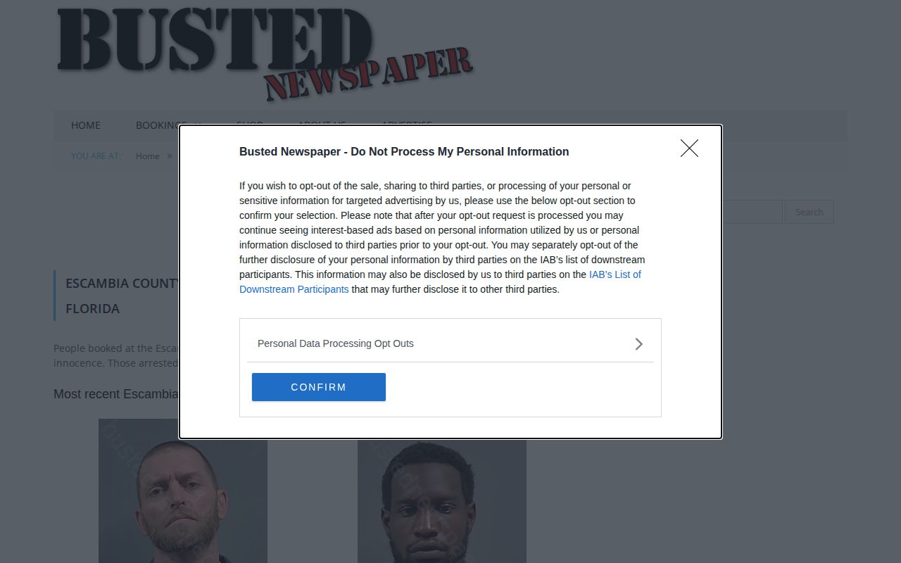 Unofficial Busted Newspaper Escambia County mugshot section