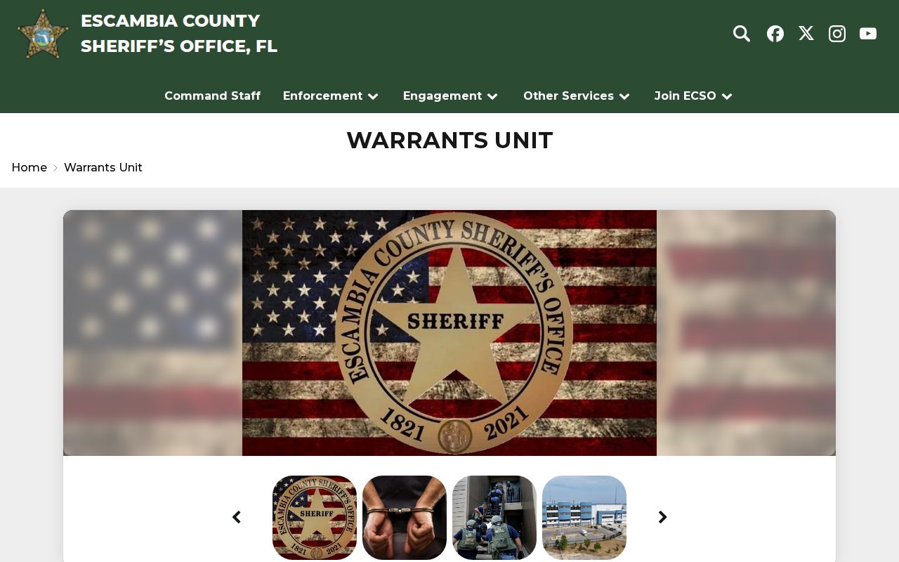 Escambia County Warrants Unit most wanted and warrant information page
