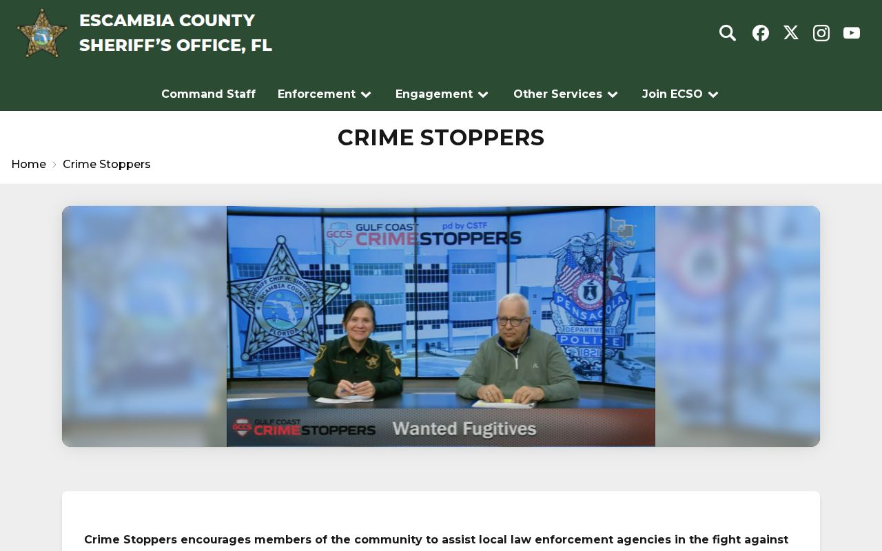 Escambia County Crime Stoppers Friday wanted fugitives broadcast information